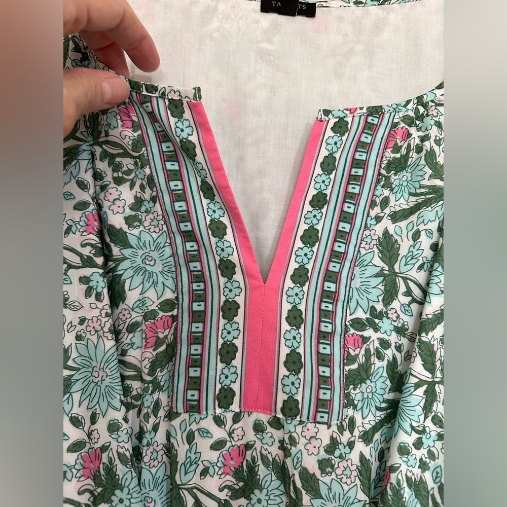 Talbots Green Floral Poplin Midi Dress - Picture 2 of 10